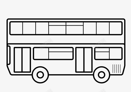 主题潮流双层巴士公共交通旅游图标图标