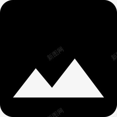 黑色背景山脉材料单色图标图标