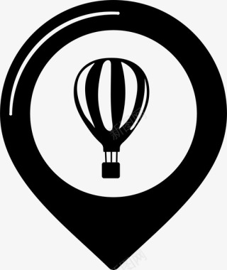 热气球设计图标热气球兴趣点地图图标图标