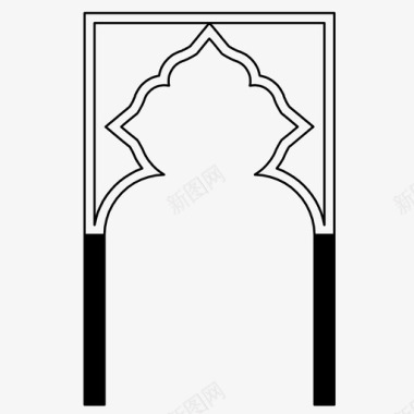 储水式伊斯兰拱门阿拉伯式建筑装饰图标图标