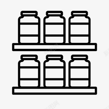 超市货架罐子货架图标图标