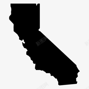 加利福尼亚地图太平洋图标图标