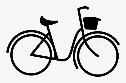 自行车城市自行车妇女图标图标
