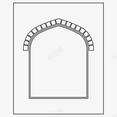 蓝色标志图案拱门建筑历史图标图标