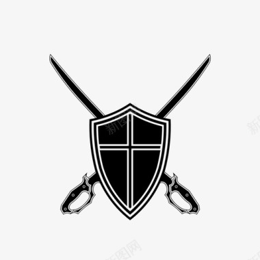 盾和刀防御剑图标图标