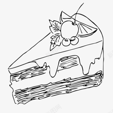 收藏蛋糕食物素描图标图标
