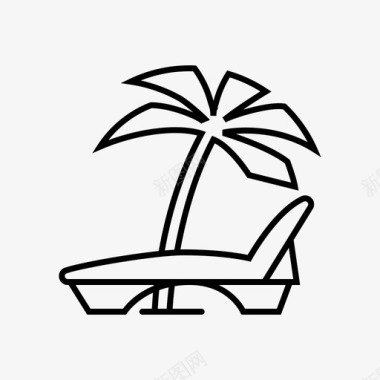 棕榈树假日休息室图标图标