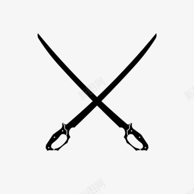 交叉刀剑武器图标图标