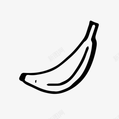 香蕉水果手绘图标图标
