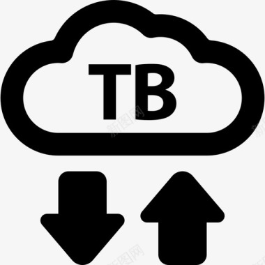 云带TB云带上传和箭头云计算2图标图标
