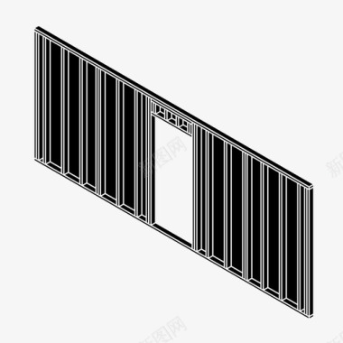 颗粒组成墙体结构建筑木工图标图标