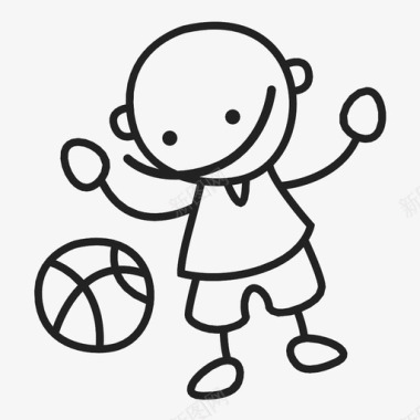篮球小子小子孩子图标图标