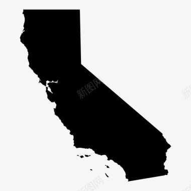 加利福尼亚地图旧金山美国图标图标