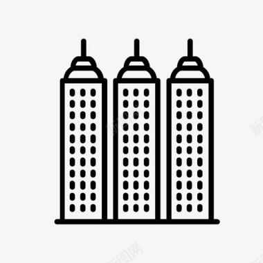 建筑与城市塔楼大楼城市图标图标