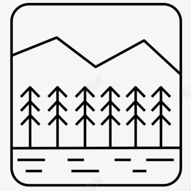 矢量树自然山河图标图标