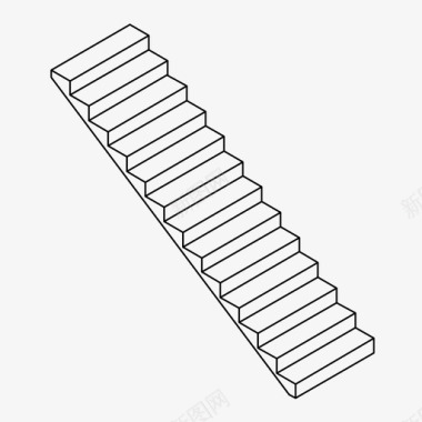 楼梯的标志楼梯上升施工图标图标