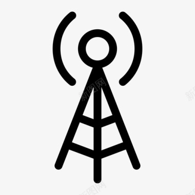 通信天线天线塔连接图标图标
