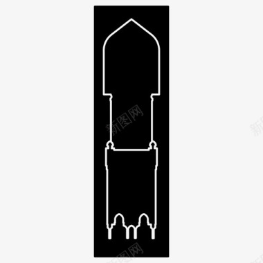 怀旧窗户伊斯兰图案拱门建筑图标图标