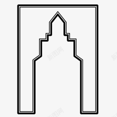 田园装饰图案伊斯兰拱门阿拉伯式建筑装饰图标图标