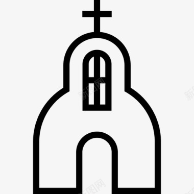 万圣节教堂宗教建筑轮廓图标图标
