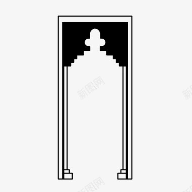 进度条装饰图标伊斯兰拱门阿拉伯式建筑装饰图标图标