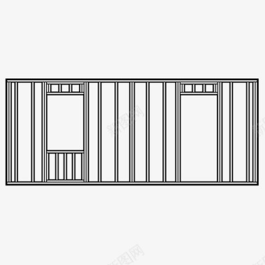 墙洞框架建筑木工图标图标