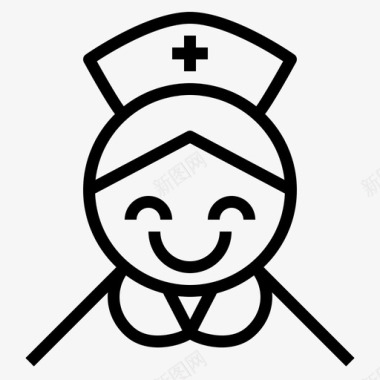 医院护士与患者护士护理健康图标图标