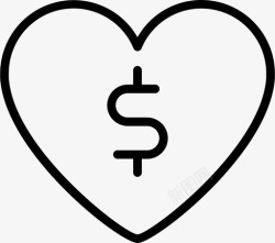 关爱心脏美元关怀慈善图标高清图片