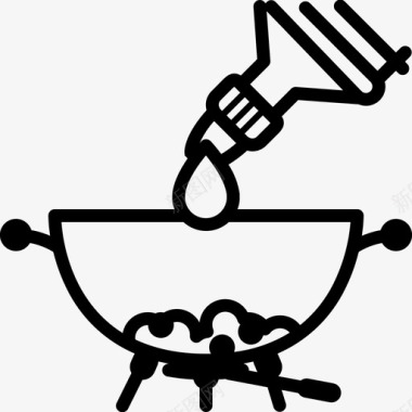 烧烤烤架打火机液体瓶子火图标图标