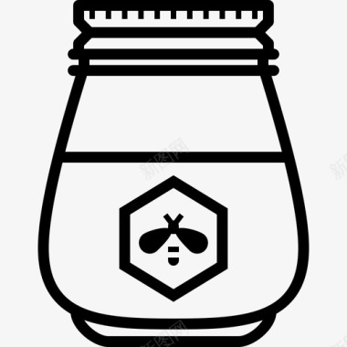 枇杷蜂蜜玻璃加蜂蜜养蜂健康图标图标