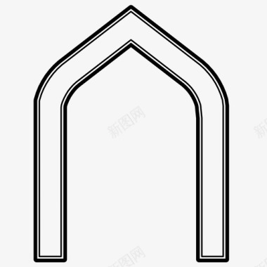 门阿拉伯花纹建筑图标图标