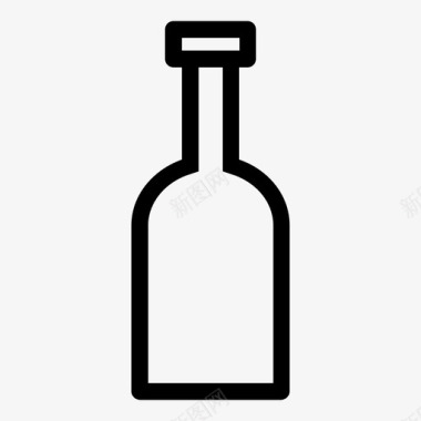 瓶子葡萄酒线条图标图标