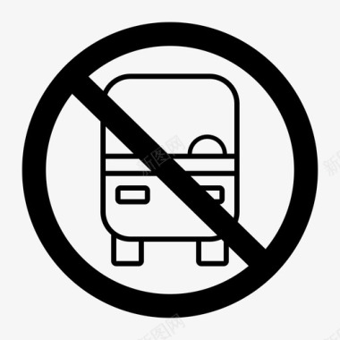 NFC标志没有公共汽车公共汽车站位置图标图标