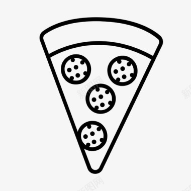 意大利香肠披萨快餐切片图标图标