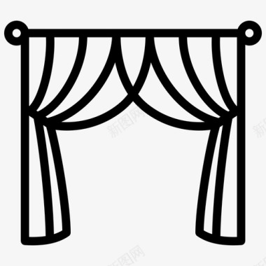 薄纱窗帘门廊图标图标