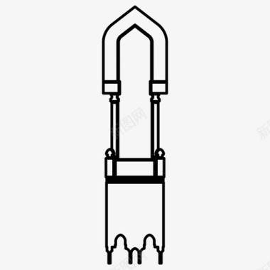 清真食品标签伊斯兰图案拱门清真寺图标图标