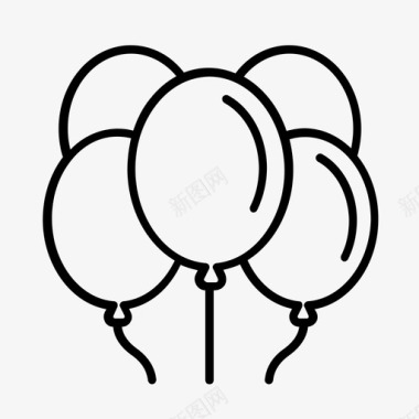 气球气球生日庆祝图标图标