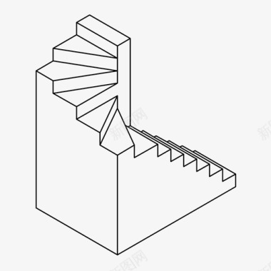 楼梯的标志楼梯上升施工图标图标