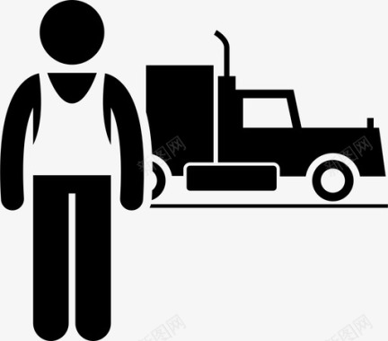 卡车司机司机送货工作职业生涯图标图标