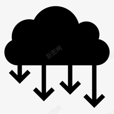 高温天气云连接通信互联网图标图标