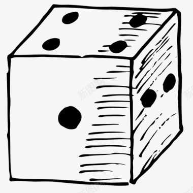骰子立方体手绘图标图标