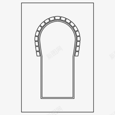蓝色标志图案拱门建筑历史图标图标