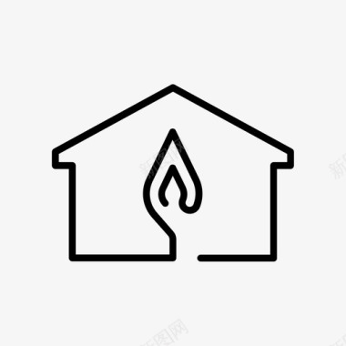 家用燃气采暖火灾火焰图标图标