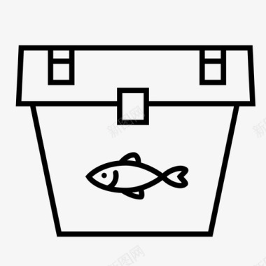渔具箱野营渔具图标图标