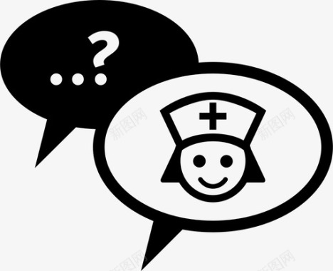 护士咨询聊天医生图标图标