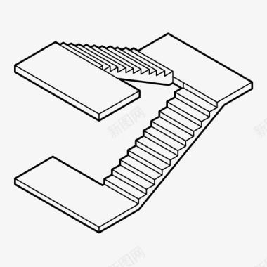 梯形楼梯楼梯间上升楼梯图标图标