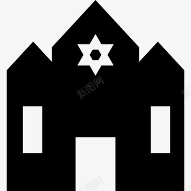 犹太教堂前视图纪念碑poi建筑图标图标