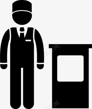 职业和工作代客泊车服务员汽车图标图标