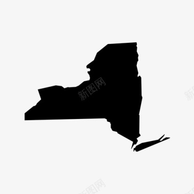 纽约地图州图标图标