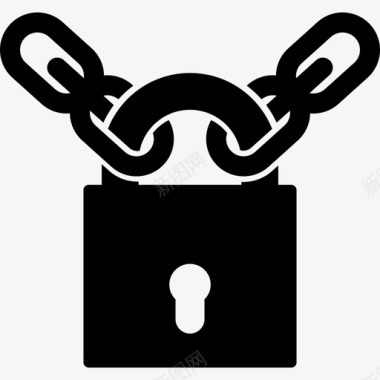 带锁链安全安全图标的挂锁图标